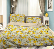 3D Yellow White FLowers Pattern Quilt Cover Set Bedding Set Duvet Cover Pillowcases WJ 1418- Jess Art Decoration