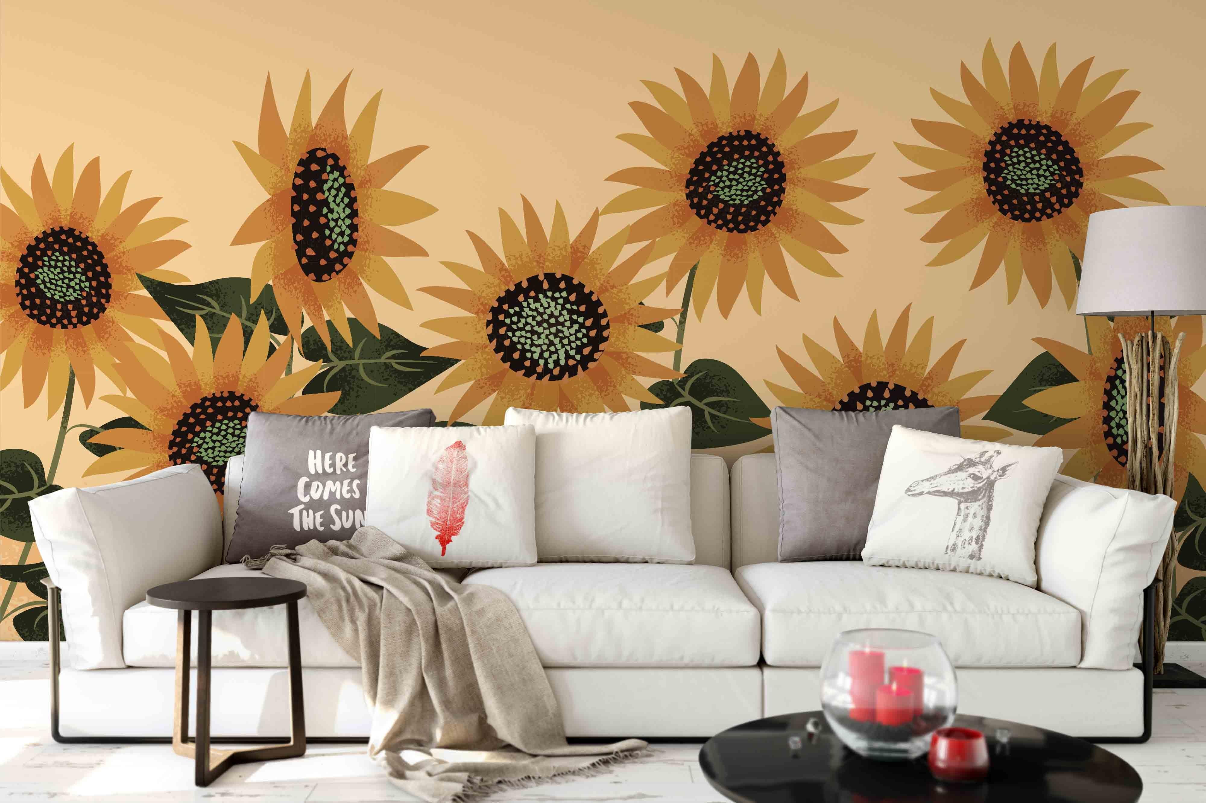3D Yellow Sunflower Wall Mural Wallpaper 63- Jess Art Decoration