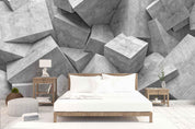 3D grey square stone accumulation wall mural wallpaper 56- Jess Art Decoration