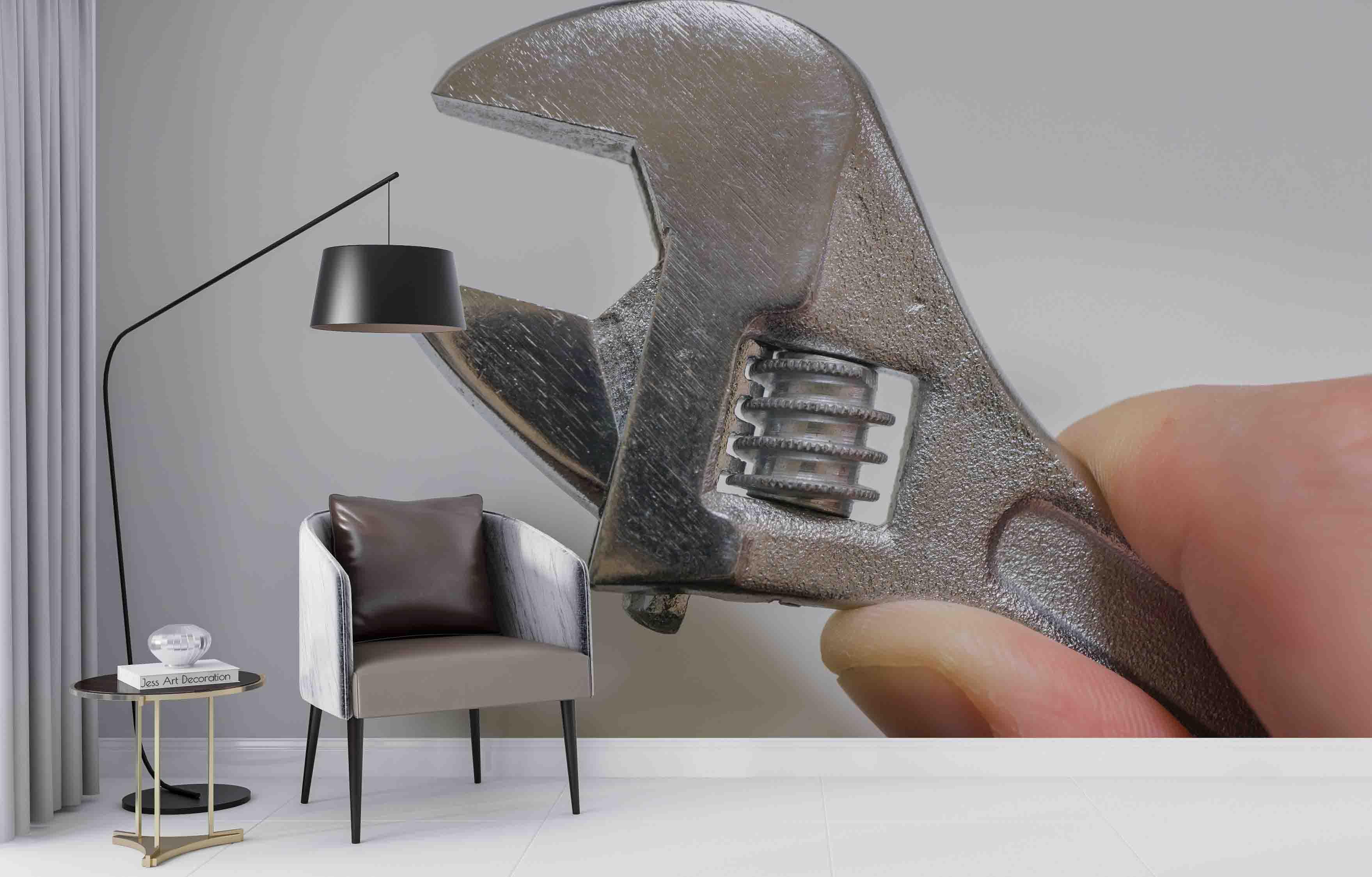 3D Wrench Finger Wall Mural Wallpaper GD 2446- Jess Art Decoration