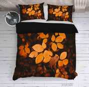 3D Autumn Leaf Quilt Cover Set Bedding Set Duvet Cover Pillowcases 304- Jess Art Decoration