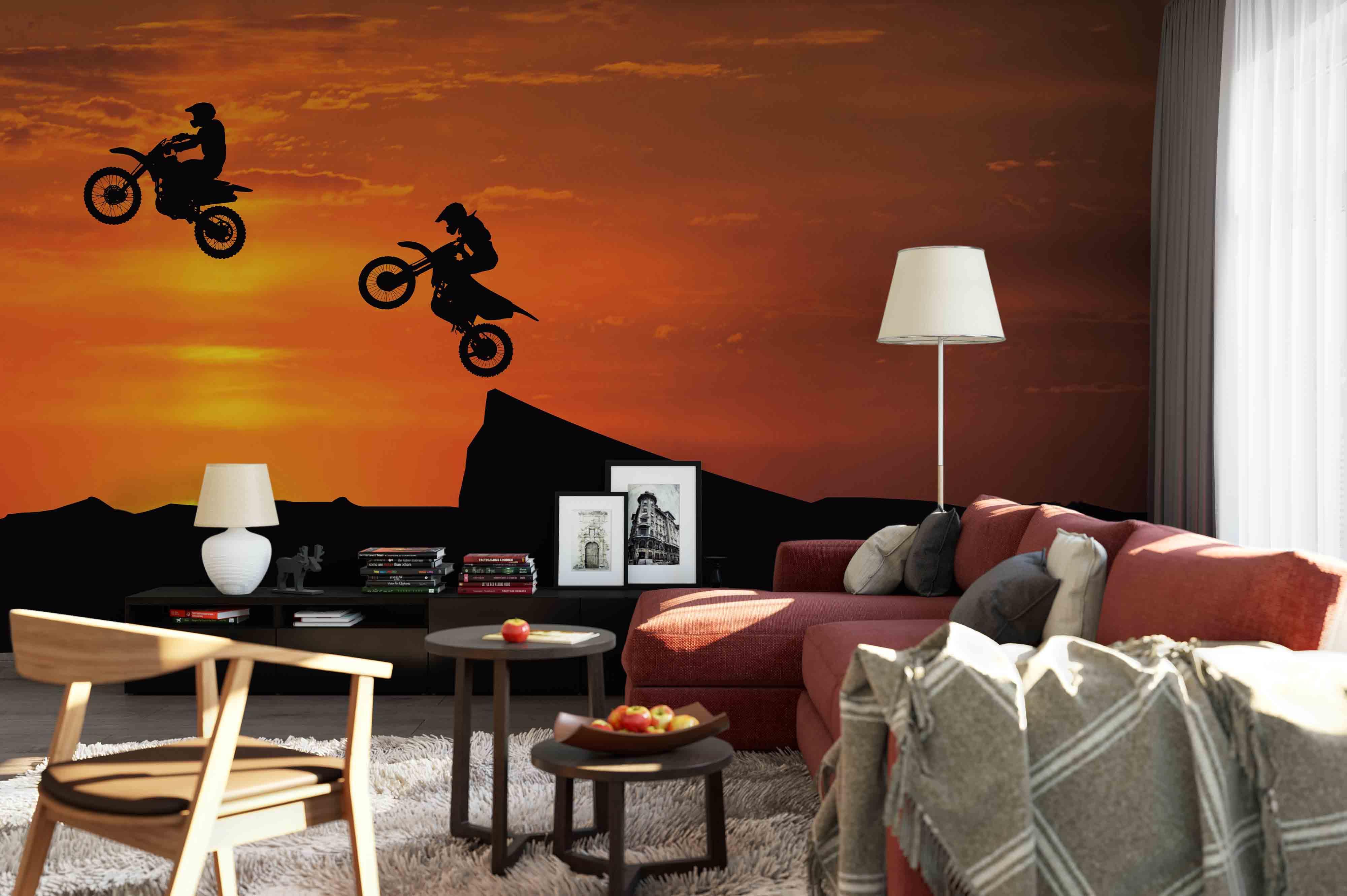 3D Motorcycle Rider Wall Mural Wallpaper 182- Jess Art Decoration