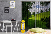 3D Pastoral Green Lawn Woods Curtains and Drapes GD 334- Jess Art Decoration