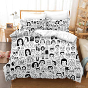 3D Abstract Human Face Art Graffiti Quilt Cover Set Bedding Set Duvet Cover Pillowcases 19- Jess Art Decoration