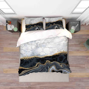 3D Abstract Black Marble Texture Quilt Cover Set Bedding Set Duvet Cover Pillowcases 63- Jess Art Decoration