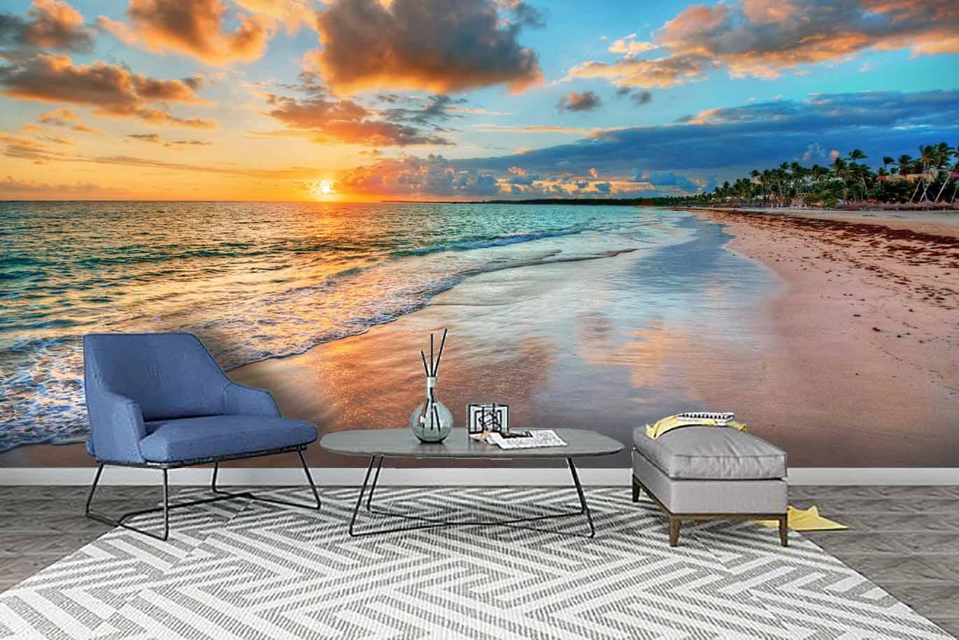 3D blue sky sea beach wall mural wallpaper 66- Jess Art Decoration
