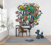 3D Abstract Music Graffiti Wall Mural Wallpaper  sww 179- Jess Art Decoration
