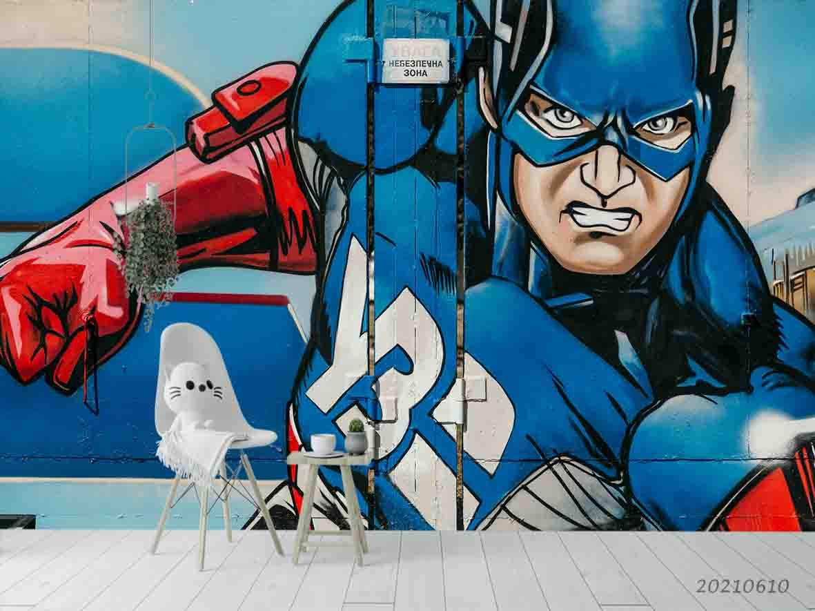 3D Hand-painted Graffiti Marvel Avengers Wall Mural Wallpaper SWW1837- Jess Art Decoration