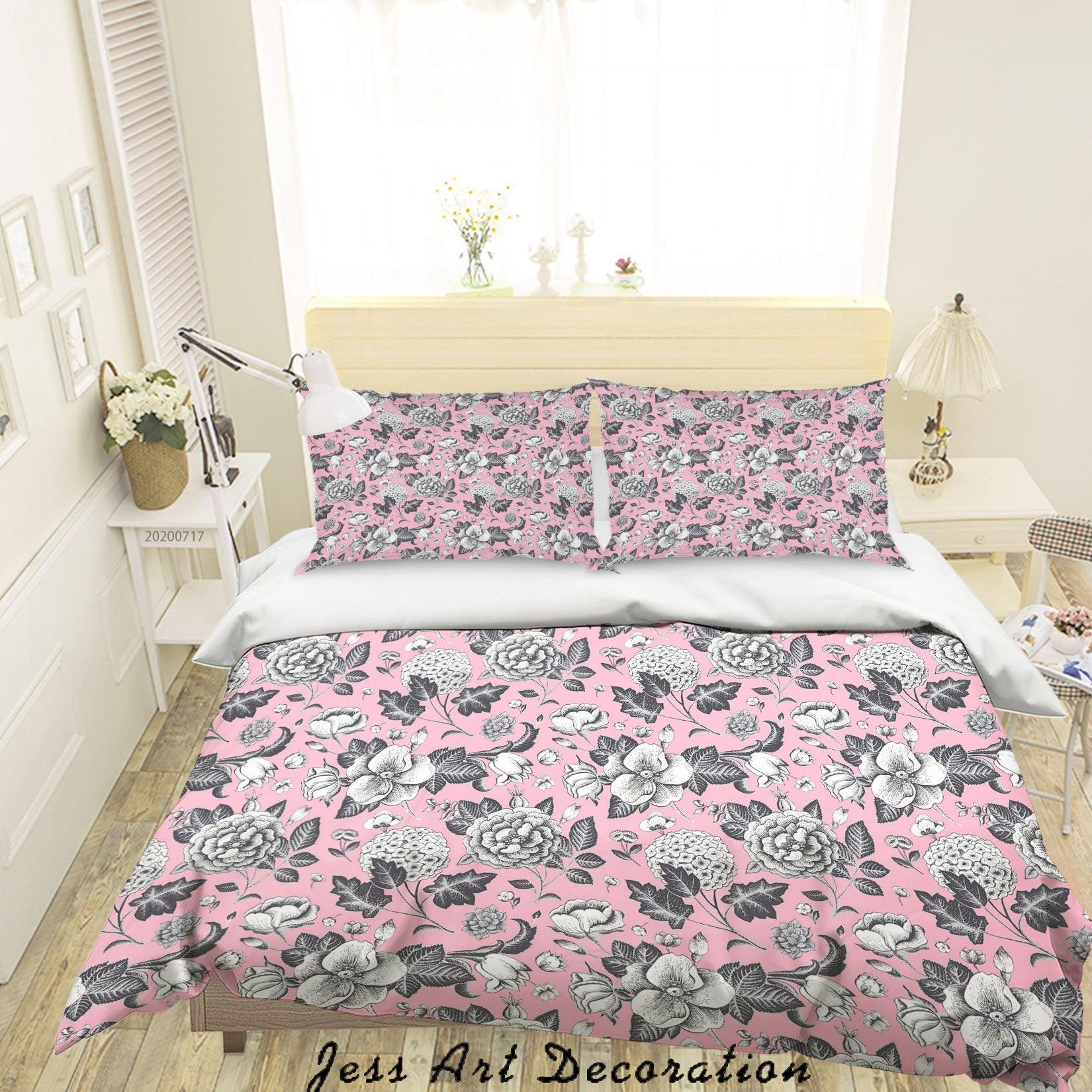 3D Vintage Floral Quilt Cover Set Bedding Set Duvet Cover Pillowcases WJ 1613- Jess Art Decoration
