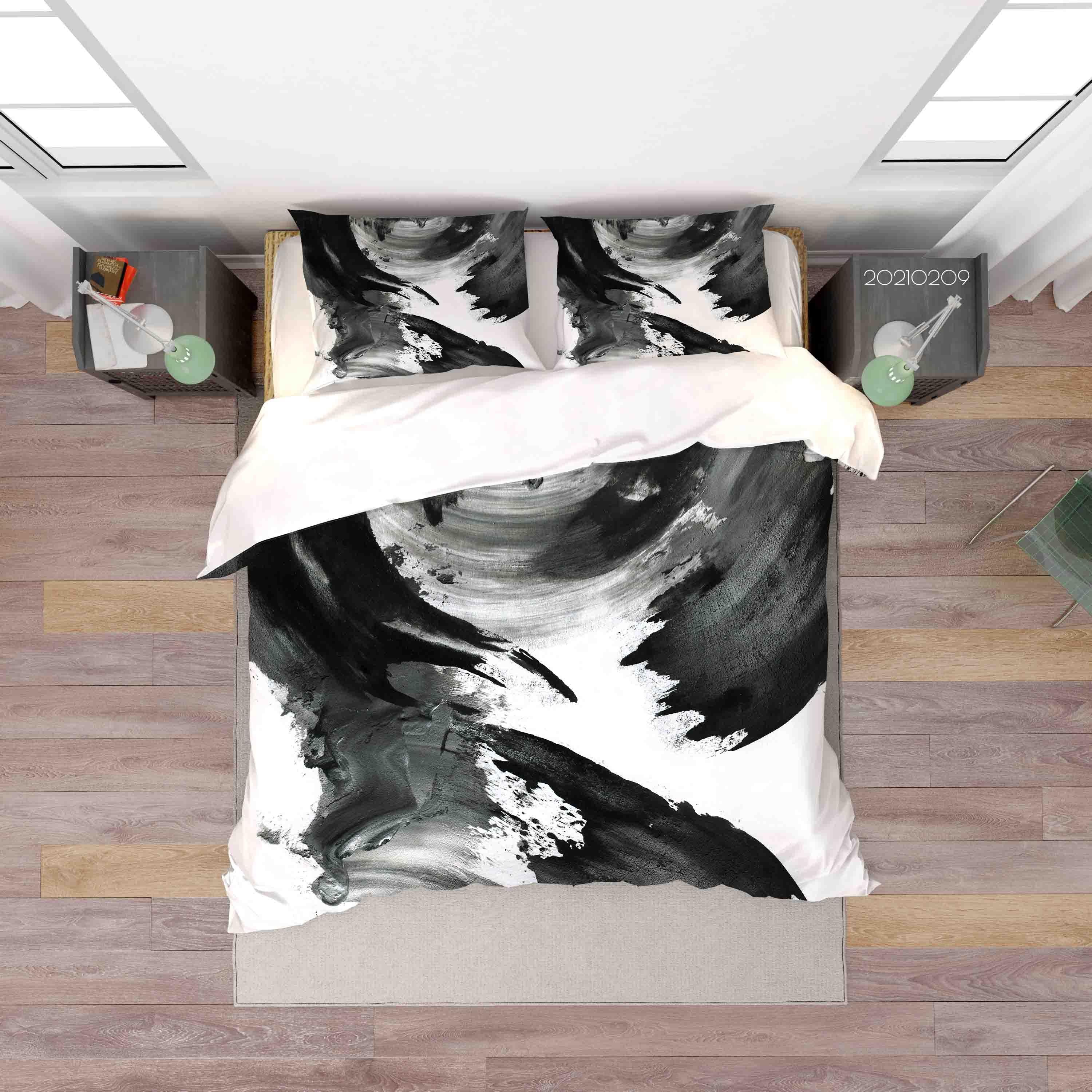3D Abstract Ink Painting Quilt Cover Set Bedding Set Duvet Cover Pillowcases 302- Jess Art Decoration