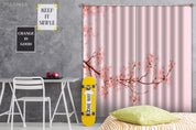 3D Spring Bloom Flower Branch Pink Curtains and Drapes GD 3863- Jess Art Decoration