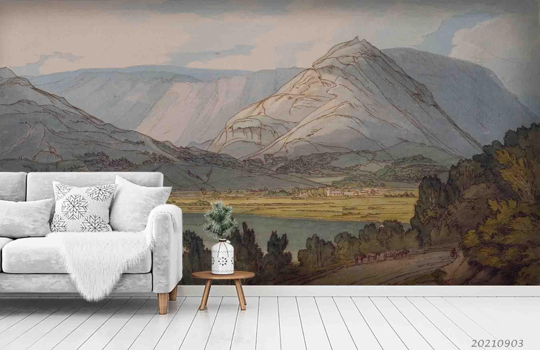 3D Nature Landscape Oil Painting Wall Mural Wallpaper LQH 124- Jess Art Decoration