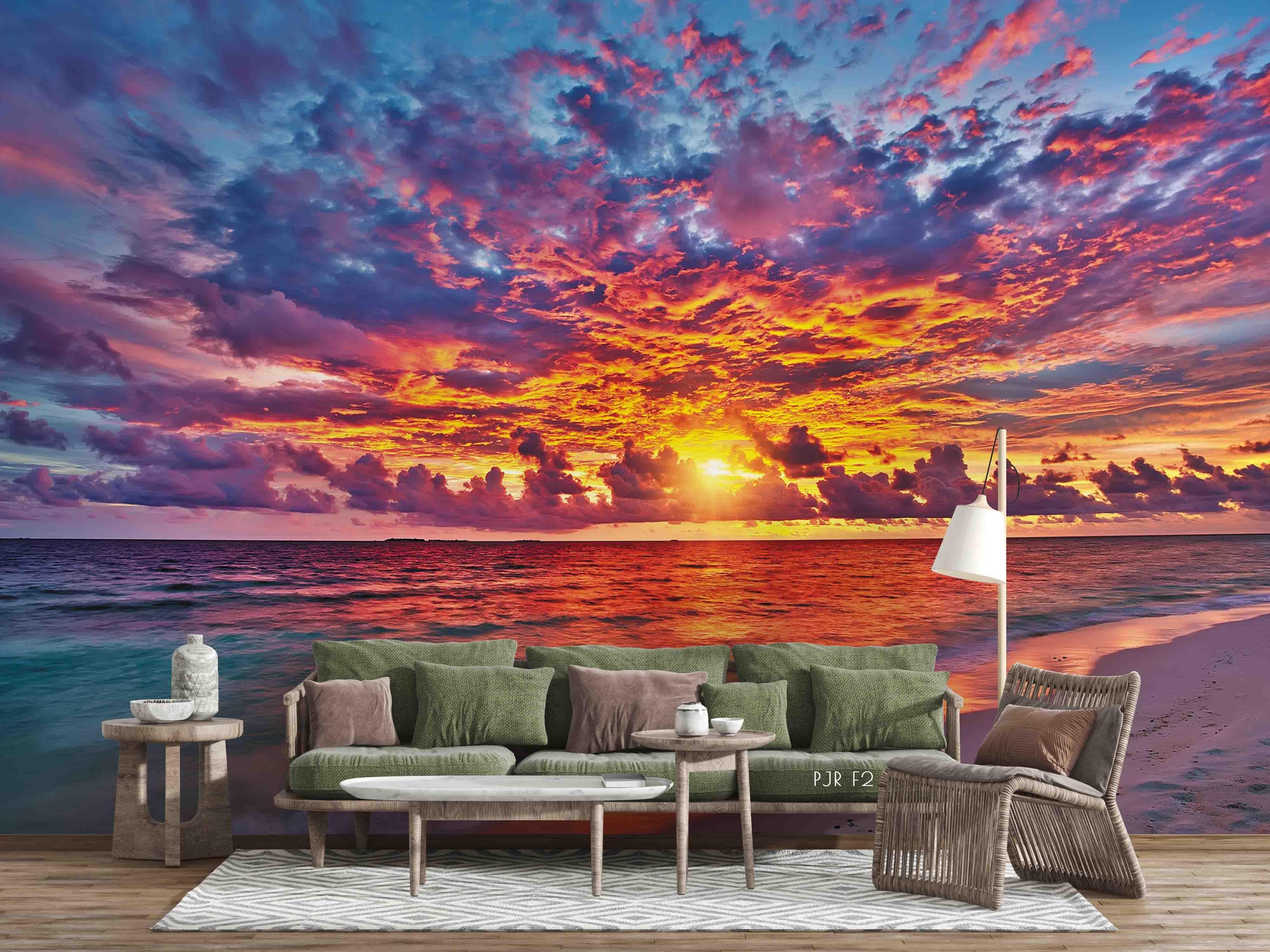 3D Nature Sunset Cloud Wall Mural Wallpaper WJ 2185- Jess Art Decoration