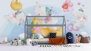 3D Cute Cartoon Elephant Moon Wall Mural Wallpaper A021 LQH- Jess Art Decoration
