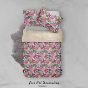 3D Pink Rose Flowers Pattern Quilt Cover Set Bedding Set Duvet Cover Pillowcases WJ 1393- Jess Art Decoration
