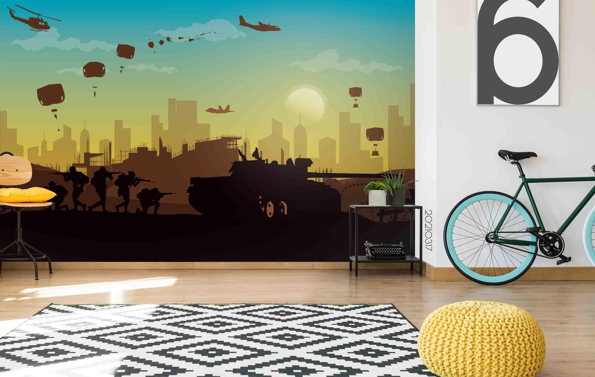 3D Military Illustration Wall Mural Wallpaper LQH 392- Jess Art Decoration