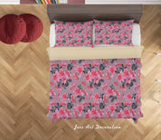 3D Red Flower Quilt Cover Set Bedding Set Duvet Cover Pillowcases SF88- Jess Art Decoration