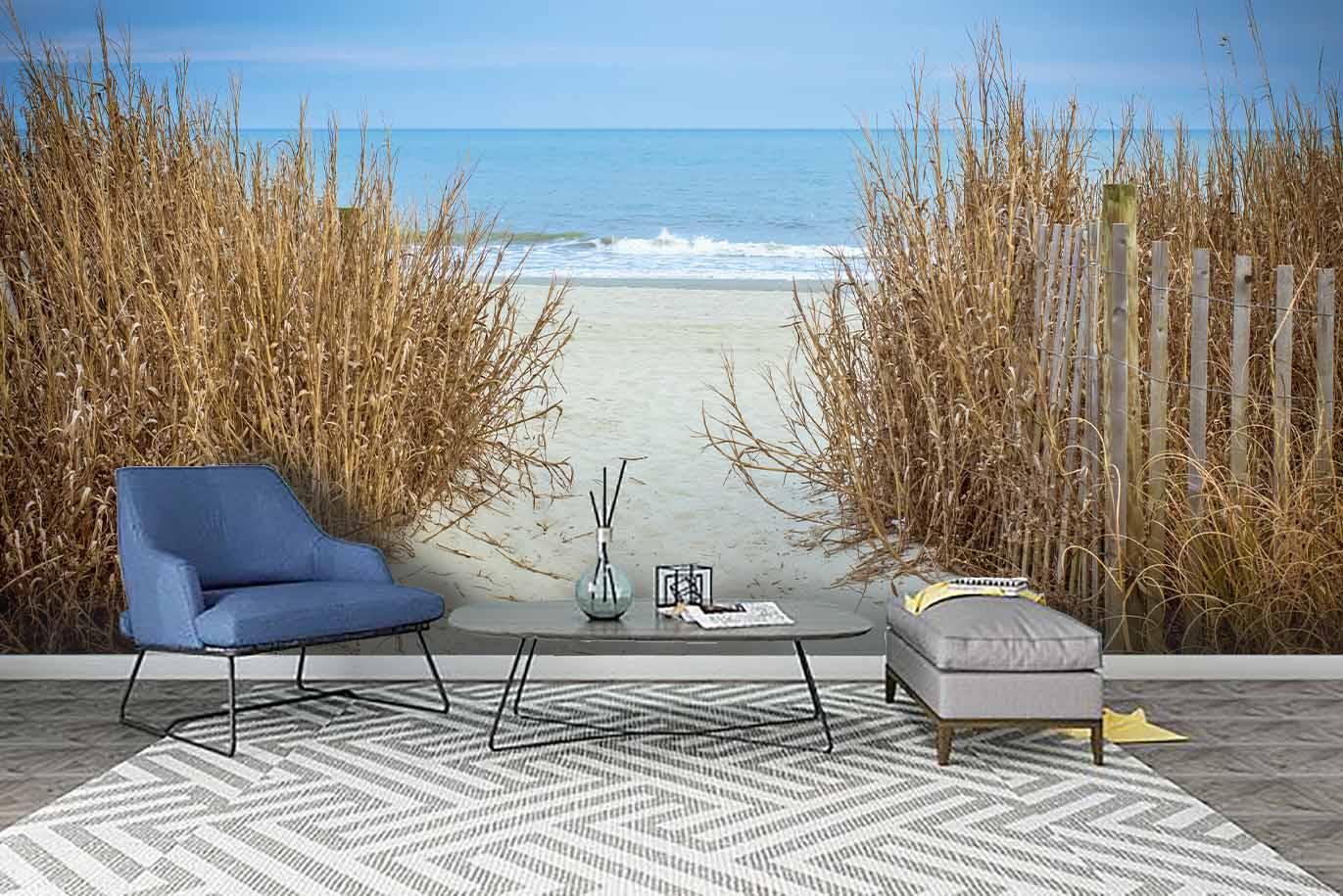 3D Autumn Blue Sky Sea  Wall Mural Wallpaper  12- Jess Art Decoration