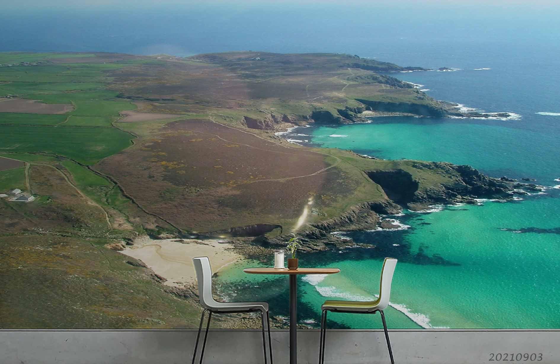 3D Green Sea Landscape Wall Mural Wallpaper LQH 107- Jess Art Decoration