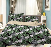 3D Floral Leaves Pattern Quilt Cover Set Bedding Set Duvet Cover Pillowcases WJ 6040- Jess Art Decoration
