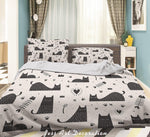 3D Cartoon Cat Quilt Cover Set Bedding Set Duvet Cover Pillowcases LXL 306- Jess Art Decoration