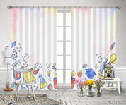 3D Cartoon School Supplies Curtains and Drapes LQH 93- Jess Art Decoration