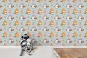 3D Cartoon Hand Drawn Hat Bird Animal Pattern Wall Mural Wallpaper LXL- Jess Art Decoration
