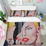 3D Abstract Woman Graffiti Quilt Cover Set Bedding Set Duvet Cover Pillowcases 129- Jess Art Decoration