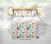 3D Cartoon Animal Monster Pattern Quilt Cover Set Bedding Set Duvet Cover Pillowcases WJ 6449- Jess Art Decoration