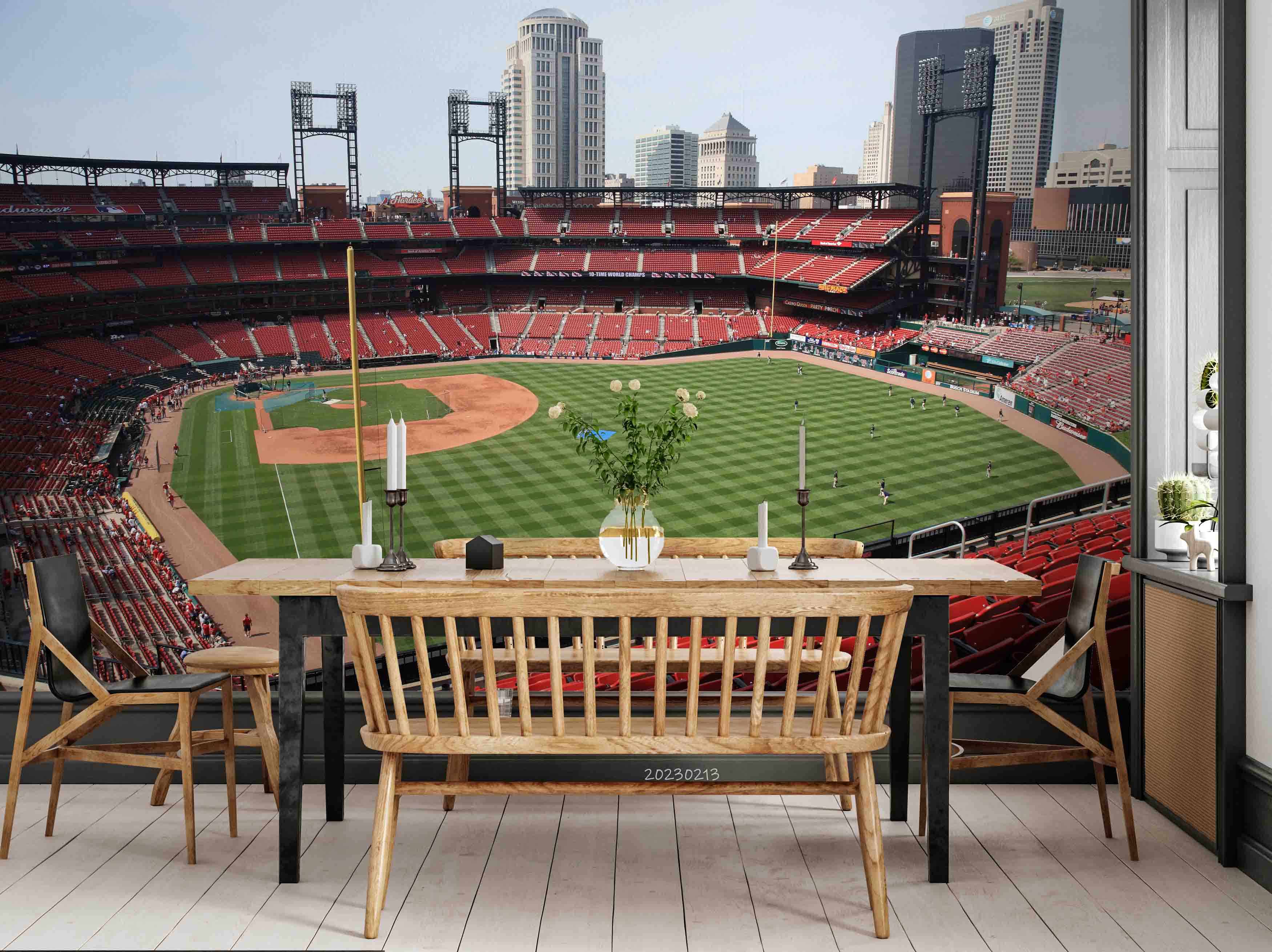3D Busch Stadium St.Louis Wall Mural Wallpaper GD 1550- Jess Art Decoration