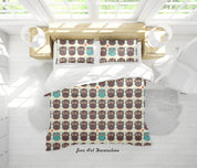 3D Cartoon Animal Owl Pattern Quilt Cover Set Bedding Set Duvet Cover Pillowcases WJ 6485- Jess Art Decoration