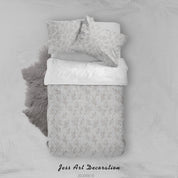 3D Vintage Plant Grey Quilt Cover Set Bedding Set Duvet Cover Pillowcases LXL- Jess Art Decoration