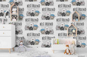 3D Cartoon Animal Bear Wall Mural Wallpaper LQH 53- Jess Art Decoration
