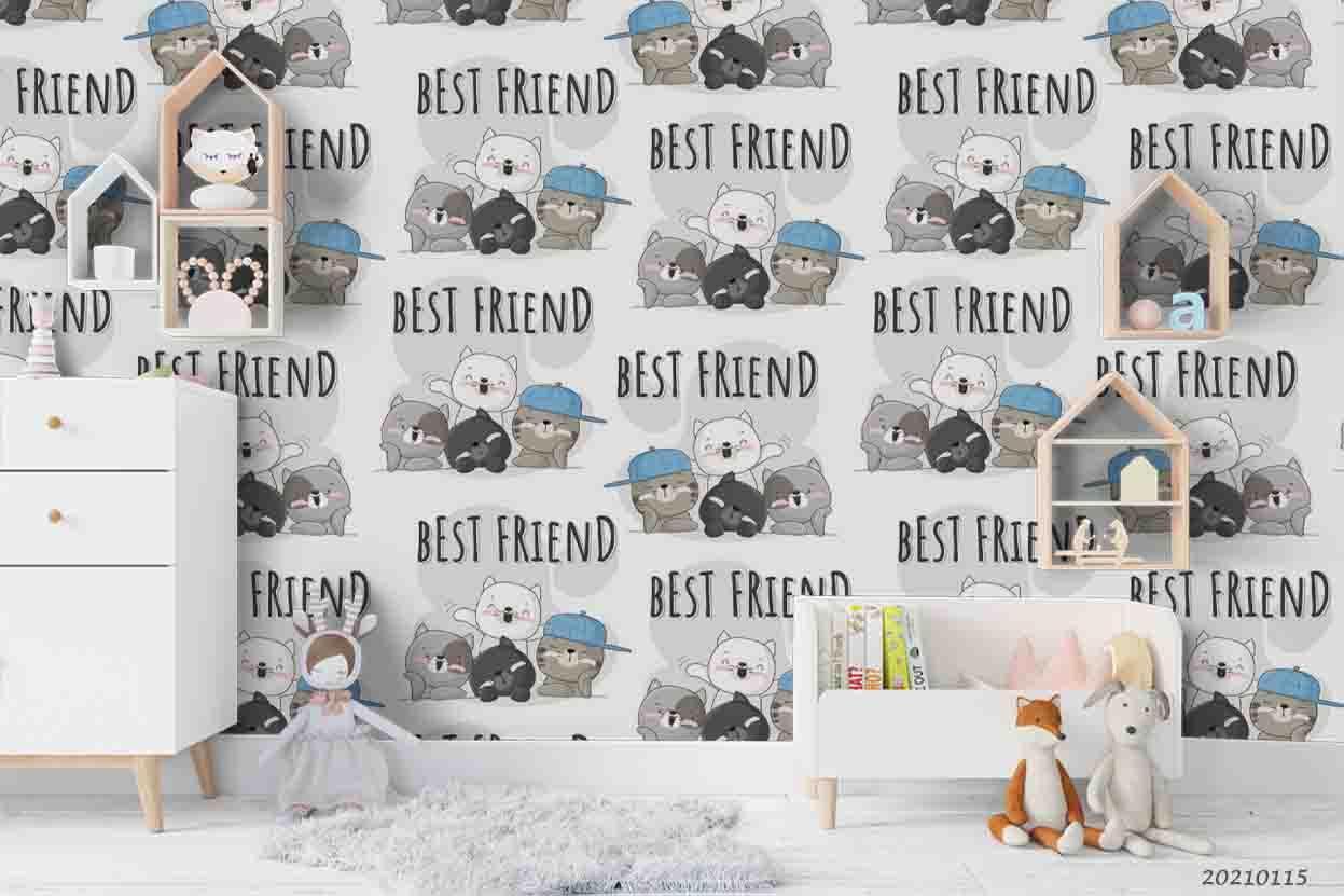 3D Cartoon Animal Bear Wall Mural Wallpaper LQH 53- Jess Art Decoration