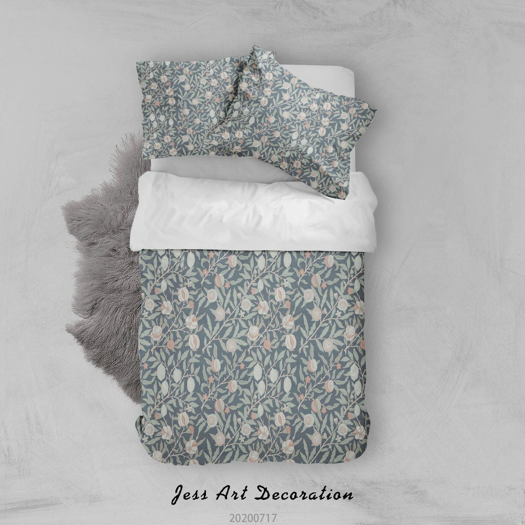 3D Flowers Leaves Pattern Quilt Cover Set Bedding Set Duvet Cover Pillowcases WJ 1588- Jess Art Decoration