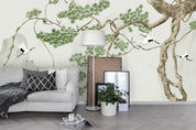 3D Vintage Chinese Style Crane Trees Wall Mural Wallpaper 28- Jess Art Decoration
