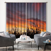 3D Woods Golden Red Sky Cloud Sunset Curtains and Drapes GD 2219- Jess Art Decoration