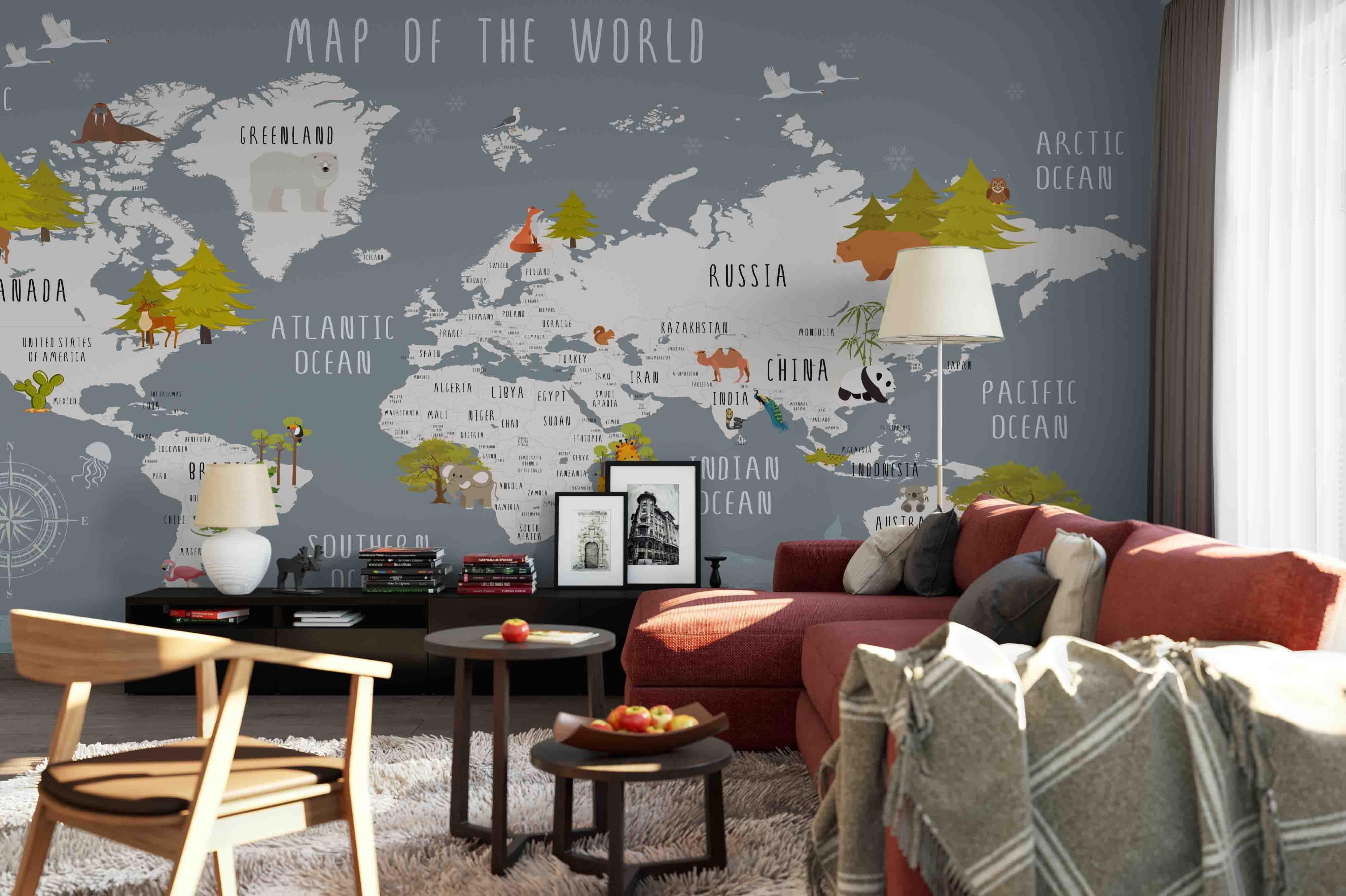 3D World Map Wall Mural Wallpaper 94- Jess Art Decoration