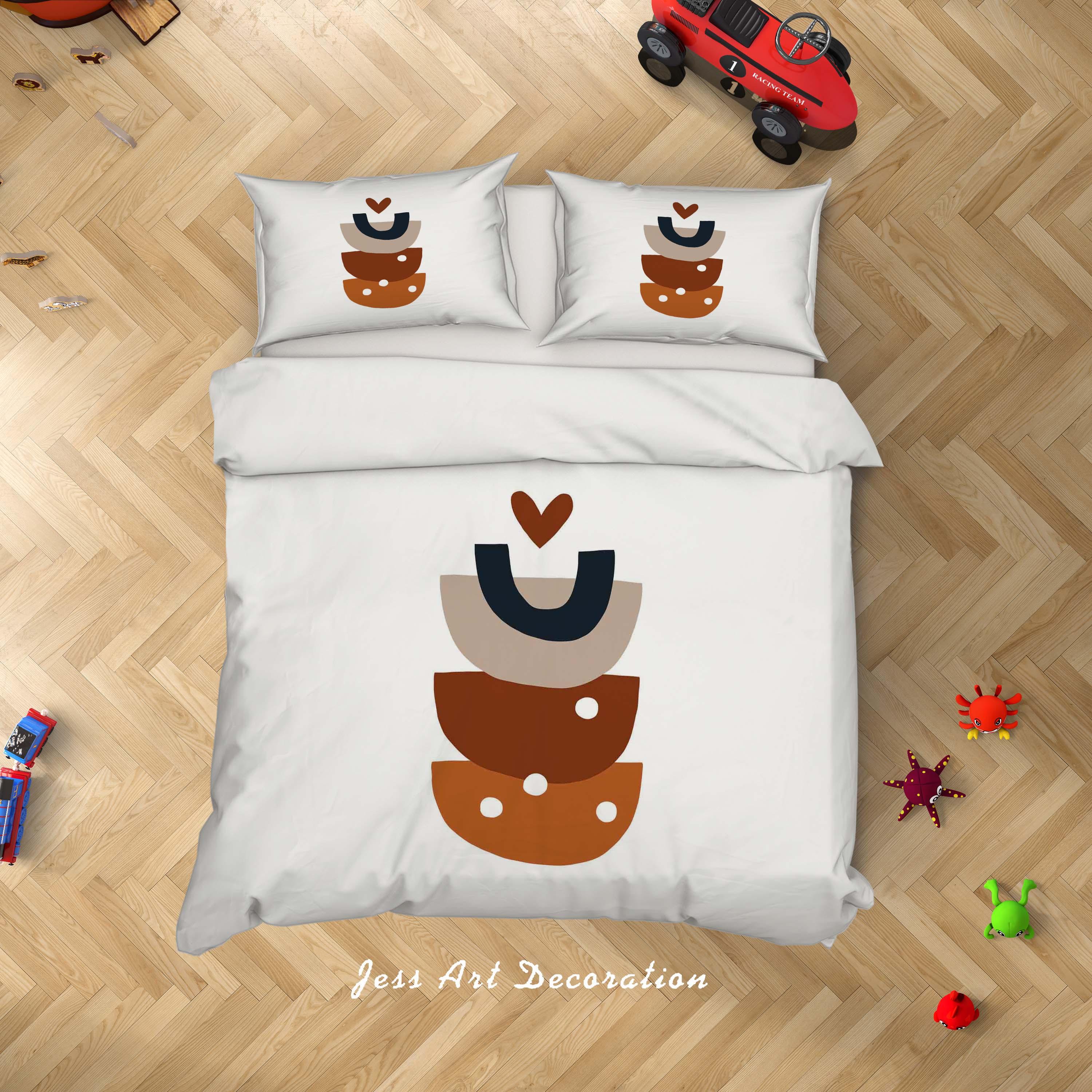 3D White Cartoon Quilt Cover Set Bedding Set Duvet Cover Pillowcases SF76- Jess Art Decoration