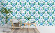 3D Blue Floral Wall Mural Wallpaper SF60- Jess Art Decoration