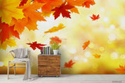 3D Embossed Autumn Maple Leaves Plant Background Wall Mural Wallpaper LXL- Jess Art Decoration