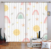 3D Cartoon Sun Rainbow Curtains and Drapes LQH 107- Jess Art Decoration