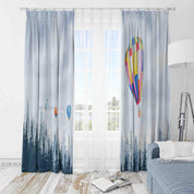 3D Watercolor Forest Hot Air Balloon Landscape Curtains and Drapes LQH 86- Jess Art Decoration