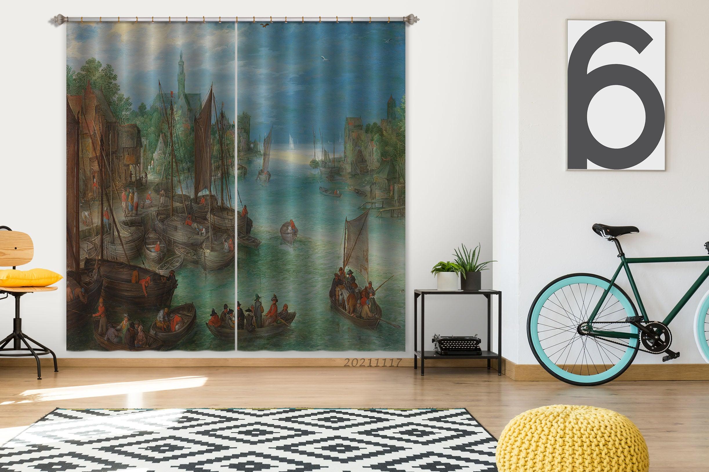 3D Landscape Oil Painting Curtains and Drapes LQH 116- Jess Art Decoration