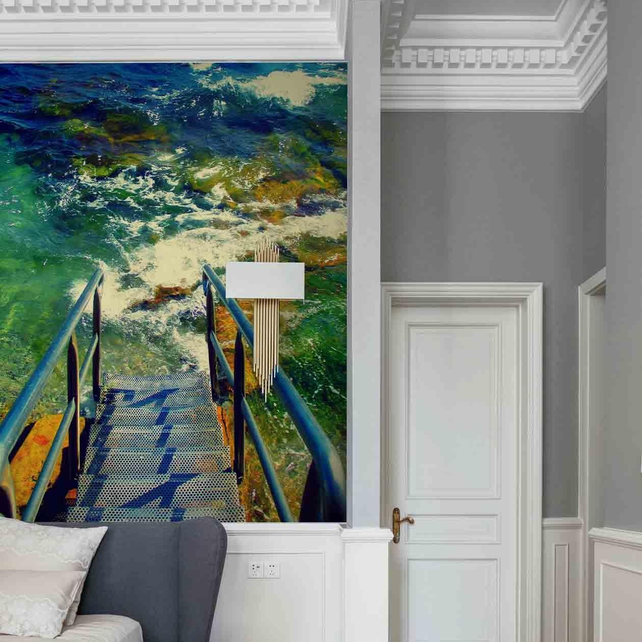 3D Sea Wave Steps Wall Mural Wallpaper 50- Jess Art Decoration