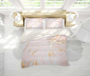 3D Pink Watercolor Quilt Cover Set Bedding Set Pillowcases 102- Jess Art Decoration