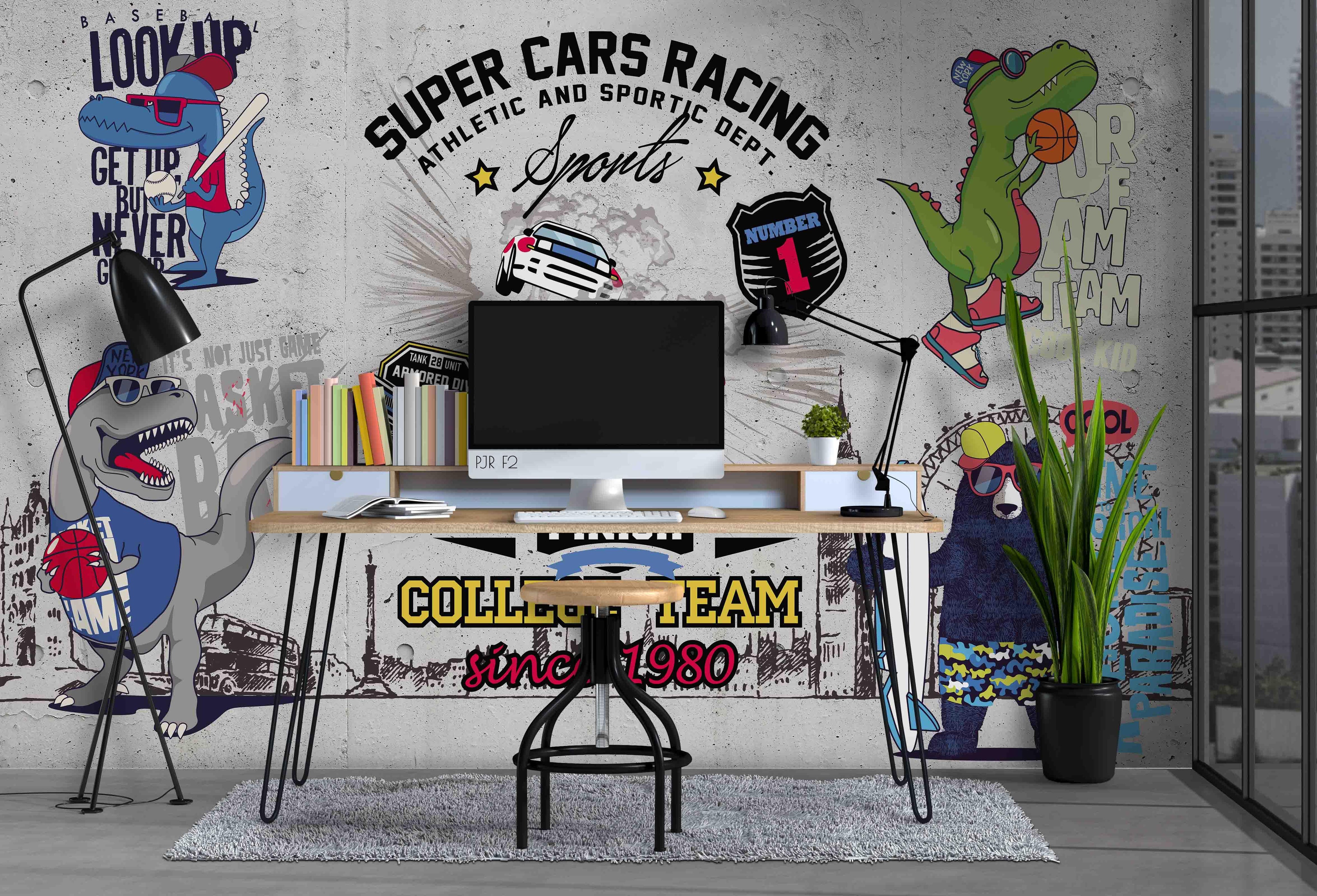 3D Abstract Cars Racing Wall Mural Wallpaper WJ 2167- Jess Art Decoration