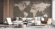 3D Grey World Map Wall Mural Wallpaper LQH 626- Jess Art Decoration