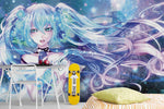 3D Cartoon Lovely Singing Girl Mural Wallpaper WJ 1345- Jess Art Decoration