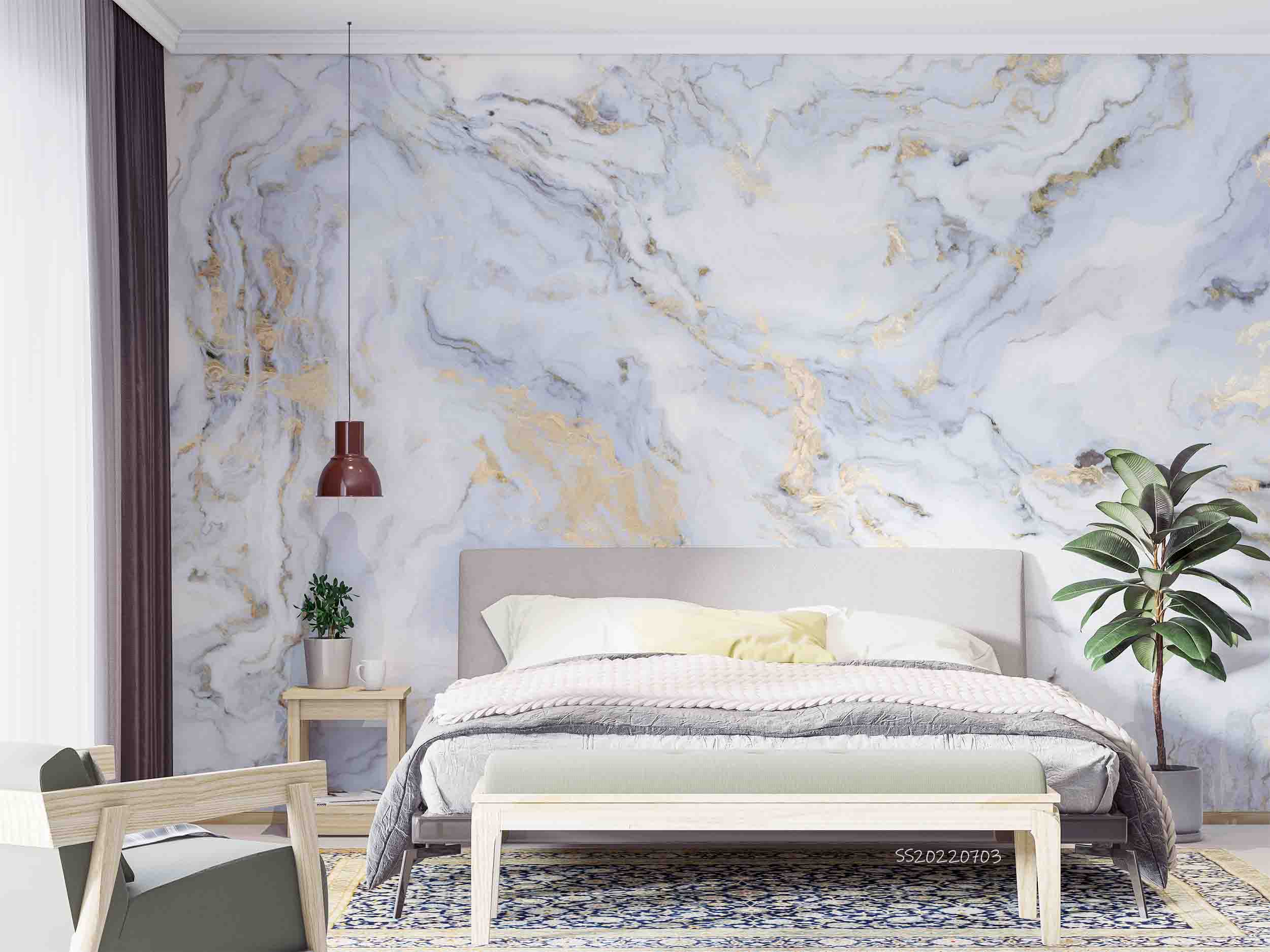 3D Abstract White Marble Texture Wall Mural Wallpaper GD 1078- Jess Art Decoration